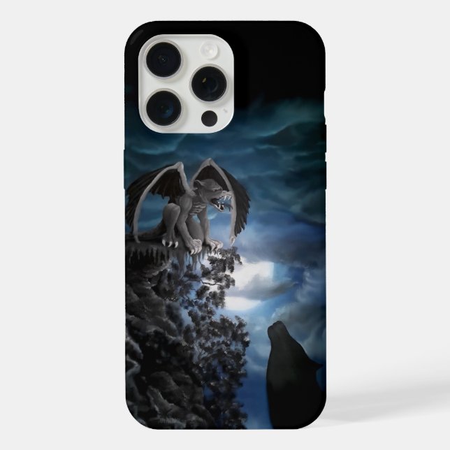 Wolf Mond - Wolf mit Golem iPhone Hülle (Rückseite)