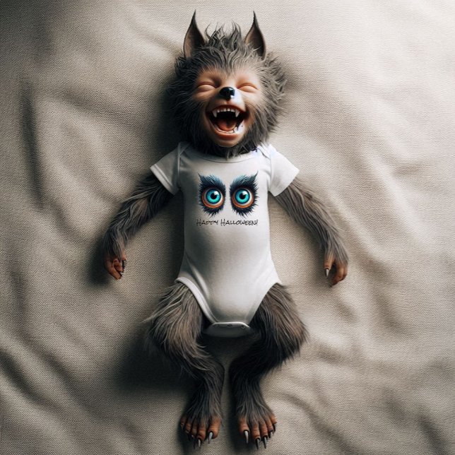 Wolf Monster Eyes - Happy Halloween Baby Strampler (Von Creator hochgeladen)