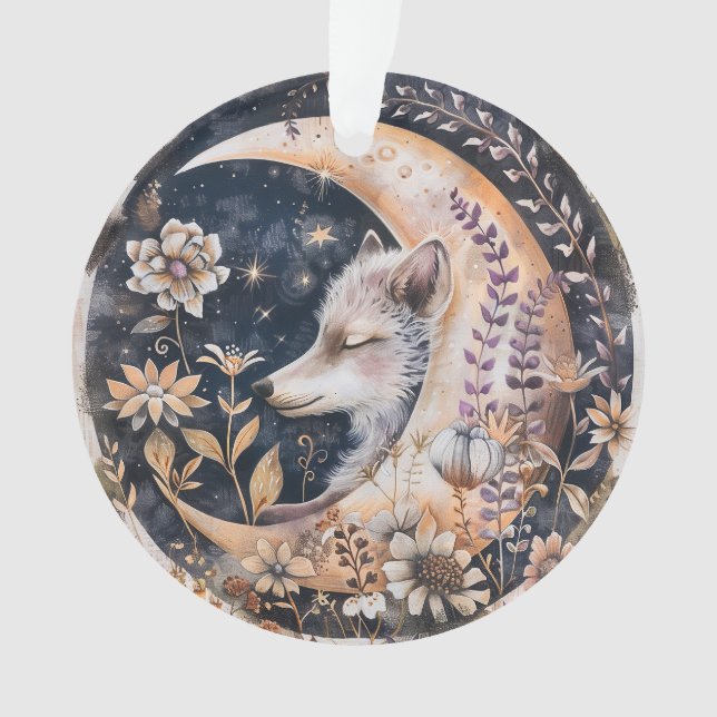 Wolf Moon Acrylic Ornament (Vorderseite)