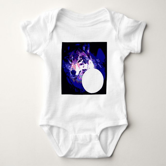 Wolf & Moon Baby Strampler (Vorderseite)