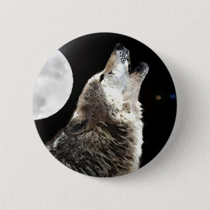 Wolf & Moon Button