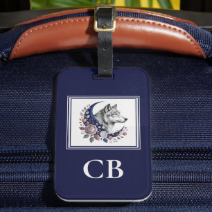 Wolf & Moon Custom Monogram Gepäcktag Gepäckanhänger
