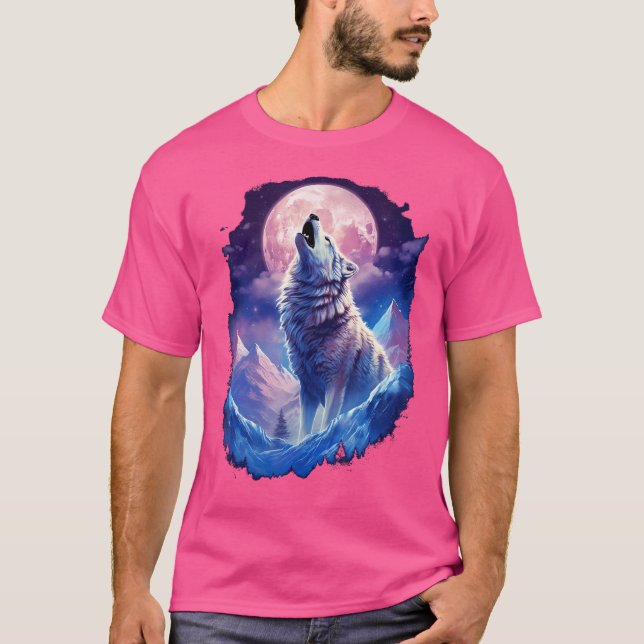 Wolf Moon Howling Funny Wolves Pack von Wölfen T-Shirt (Vorderseite)
