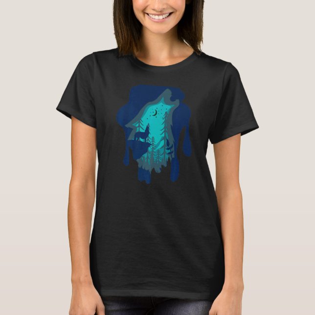Wolf Moon Howling T-Shirt (Vorderseite)