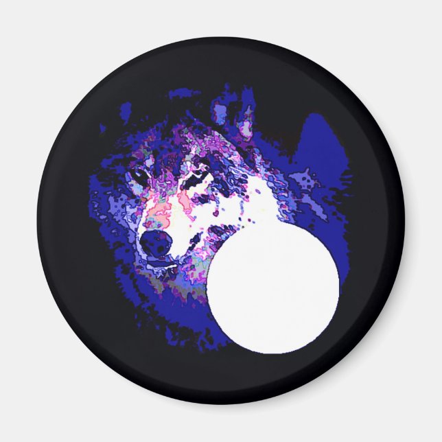Wolf & Moon Magnet (Vorne)