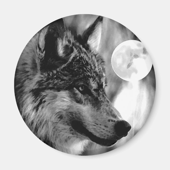 Wolf & Moon Magnet (Vorne)