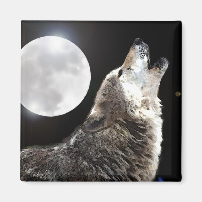 Wolf & Moon Magnet (Vorne)