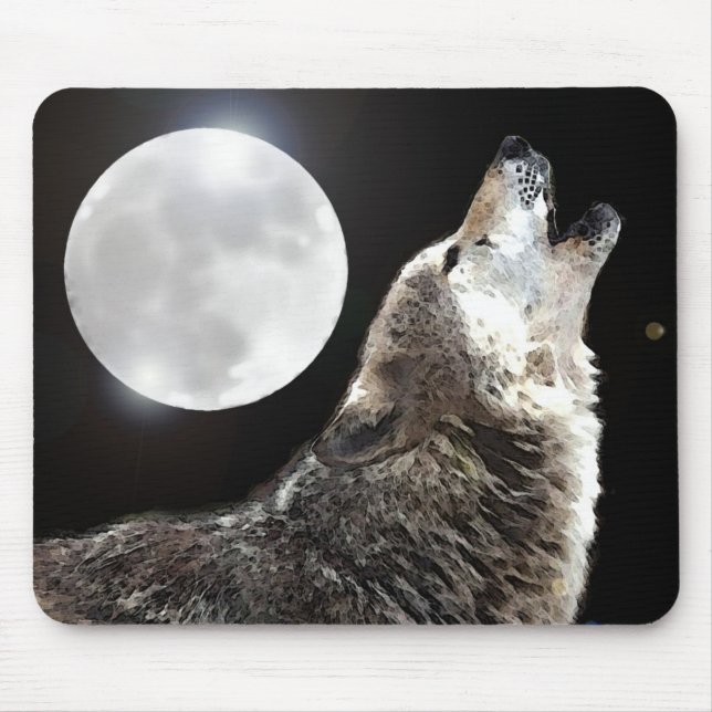 Wolf & Moon Mousepad (Vorne)