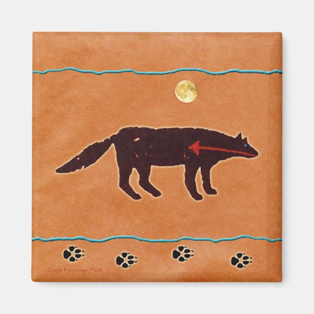 Wolf Moon Painting Magnet (Vorne)