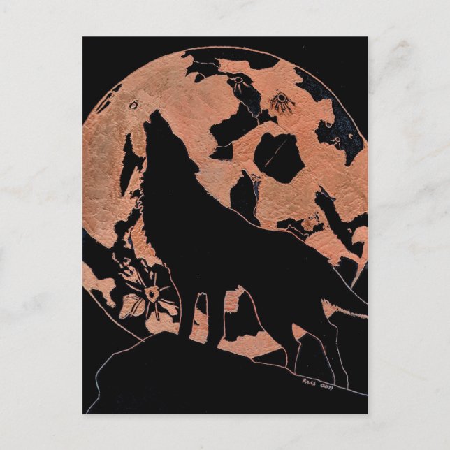 Wolf Moon Postkarte (Vorderseite)