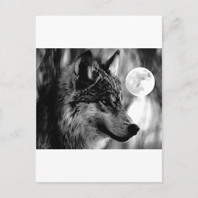 Wolf & Moon Postkarte (Vorderseite)