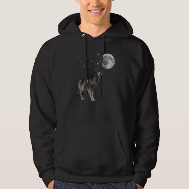 Wolf Moon Quote Wolf  Girl And Dead Moon Costume Hoodie (Vorderseite)