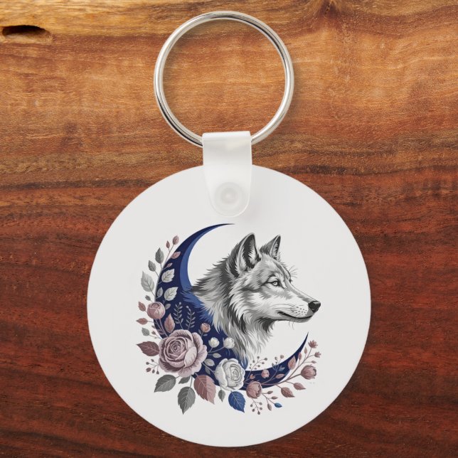 Wolf & Moon Schlüsselanhänger (Vorderseite)