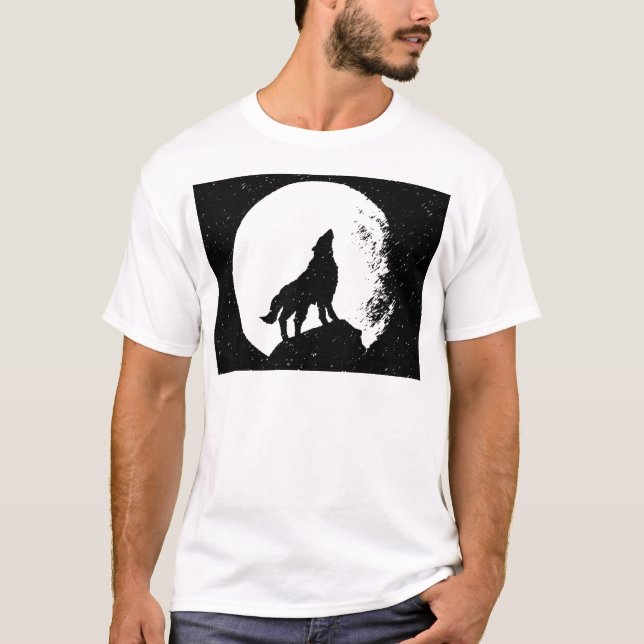 Wolf & Moon Silhoutte T-Shirt (Vorderseite)