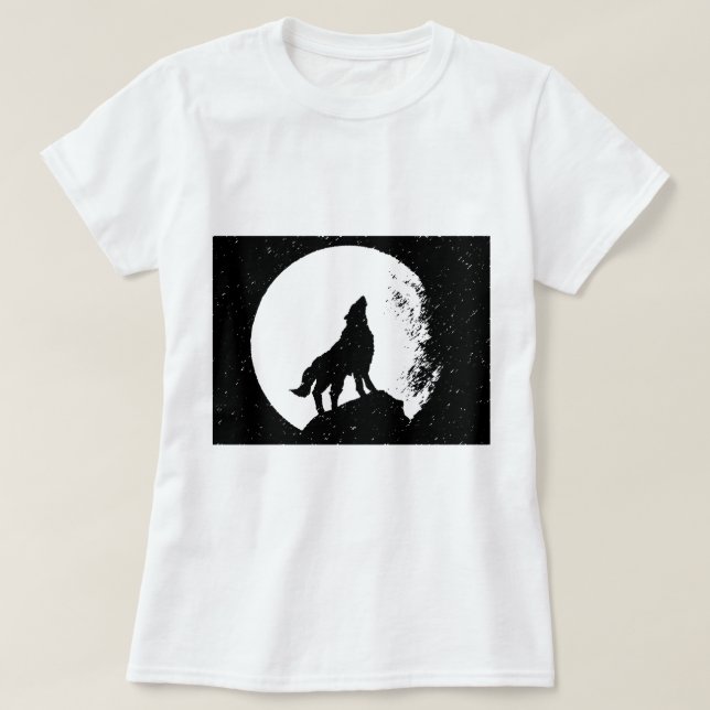 Wolf & Moon Silhoutte T-Shirt (Design vorne)