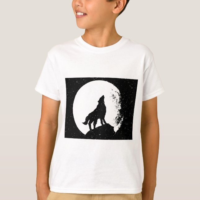 Wolf & Moon Silhoutte T-Shirt (Vorderseite)