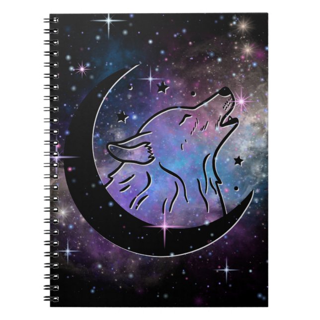 Wolf Moon Spiral Notebook Notizblock (Vorderseite)
