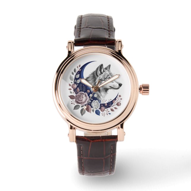 Wolf & Moon Watch Armbanduhr (Vorderseite)