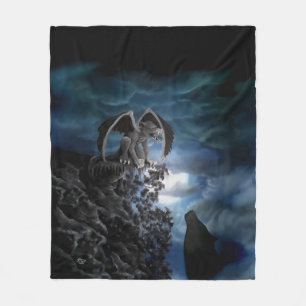 Wolf Moon - Wolf mit Golem Fleecedecke