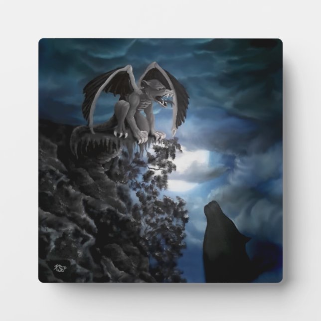 Wolf Moon - Wolf mit Golem Fotoplatte (Vorderseite)