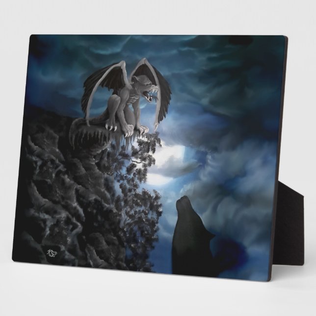 Wolf Moon - Wolf mit Golem Fotoplatte (Seite)