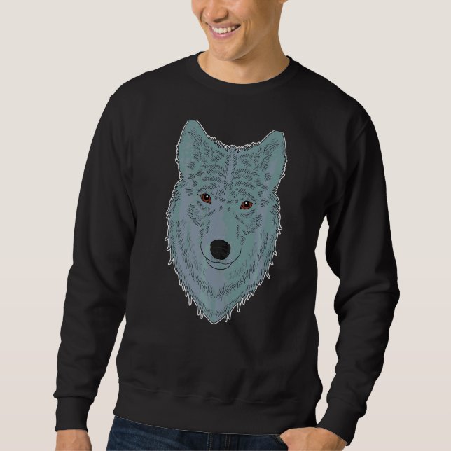 Wolf Motif Predator Face Wolfs 1 Sweatshirt (Vorderseite)