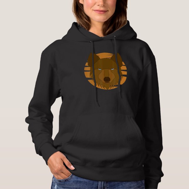 Wolf Motif Predator Face Wolfs Hoodie (Vorderseite)