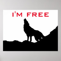 Wolf Motivierend Freedom Black & White