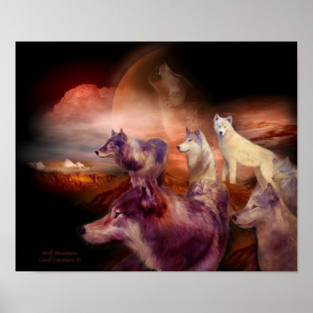 Wolf Mountain Art Poster/Print Poster (Vorne)