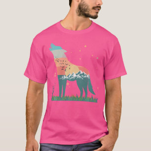 Wolf Mountains Vögel fliegen Sonnenuntergang oder  T-Shirt