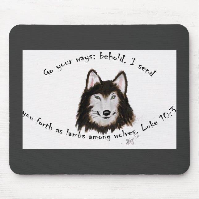 Wolf Mousepad religiös (Vorne)