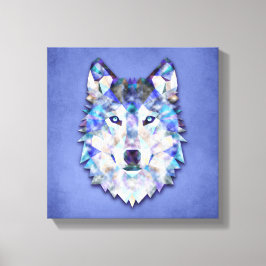 Wolf Multi Color Mixed Media Design 1 Leinwanddruck