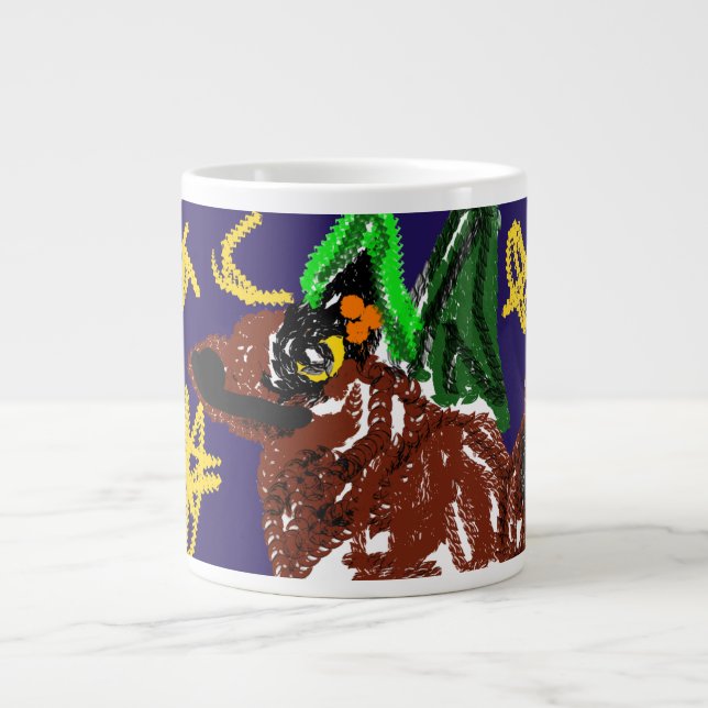 Wolf Nacht Freudenspass Jumbo-Tasse (Vorderseite)