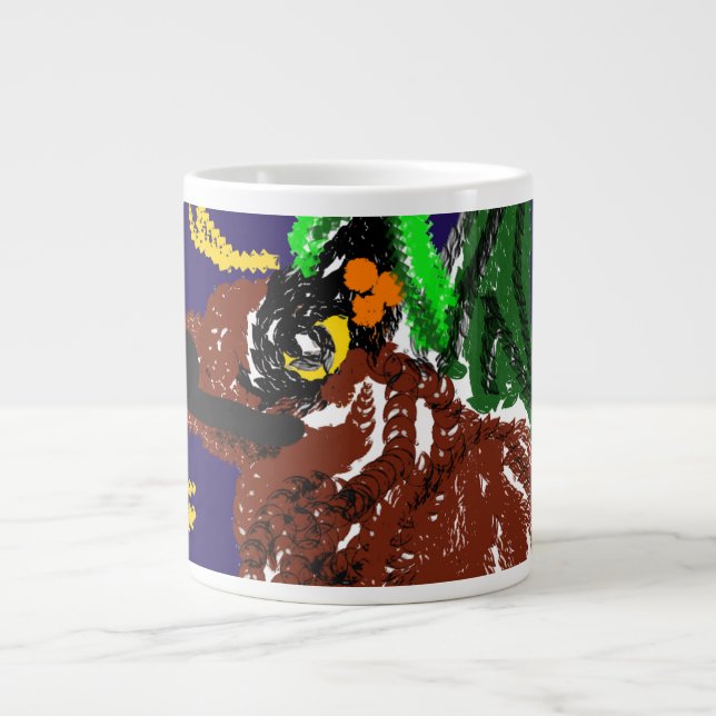 Wolf Nacht Freudenspass Jumbo-Tasse (Vorderseite)