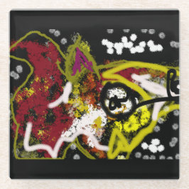 Wolf Nacht Glasuntersetzer