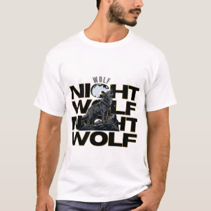 Wolf Nacht Heulender Wolf Mond Design T-Shirt