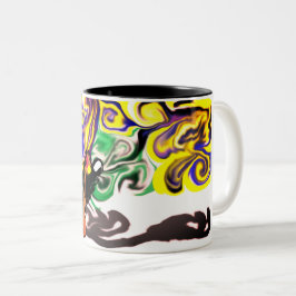 Wolf Nacht sternenklar  Zweifarbige Tasse