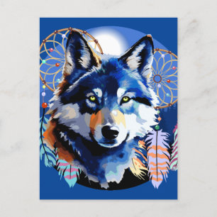 Wolf Native Animal Spirit Postkarte
