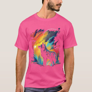 Wolf Natur Art Tierart Abstrakter Wolf T-Shirt