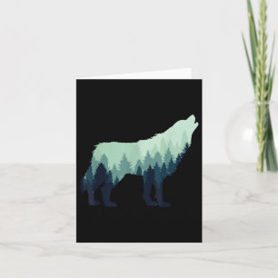 Wolf Natur Outdoor Forest Camping Wandergeschenk Karte