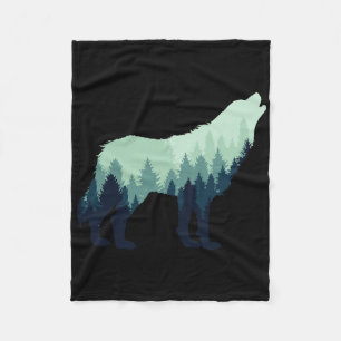 Wolf-Natur-Outdoor-Wald-Camping-Wandern-Geschenk Fleecedecke