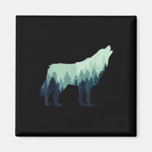Wolf Natur Outdoor Wald Camping Wandern Geschenk Magnet