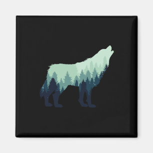 Wolf Natur Outdoor Wald Camping Wandern Geschenk Magnet