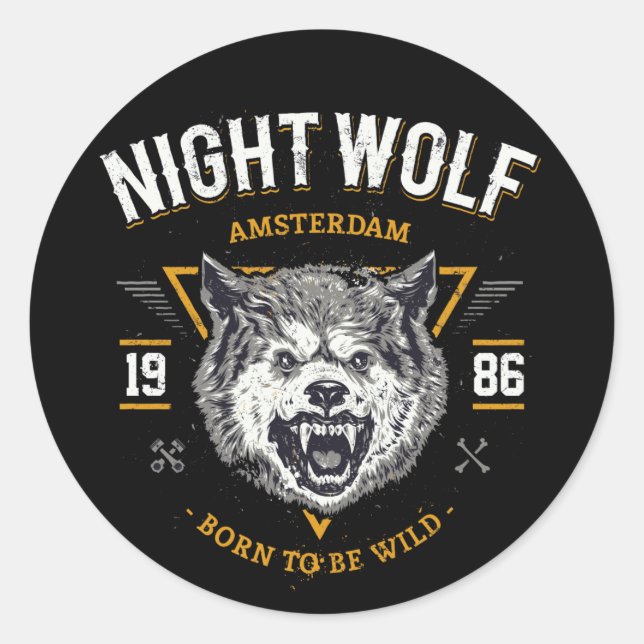 Wolf Night Amsterdam Bestes Geschenk Runder Aufkleber (Vorderseite)