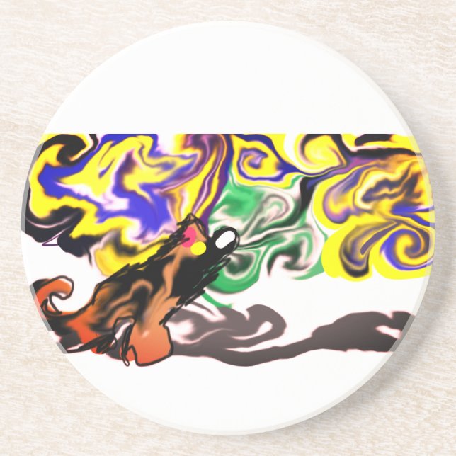 Wolf night stary  getränkeuntersetzer (Vorne)