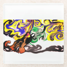 Wolf night stary  glasuntersetzer