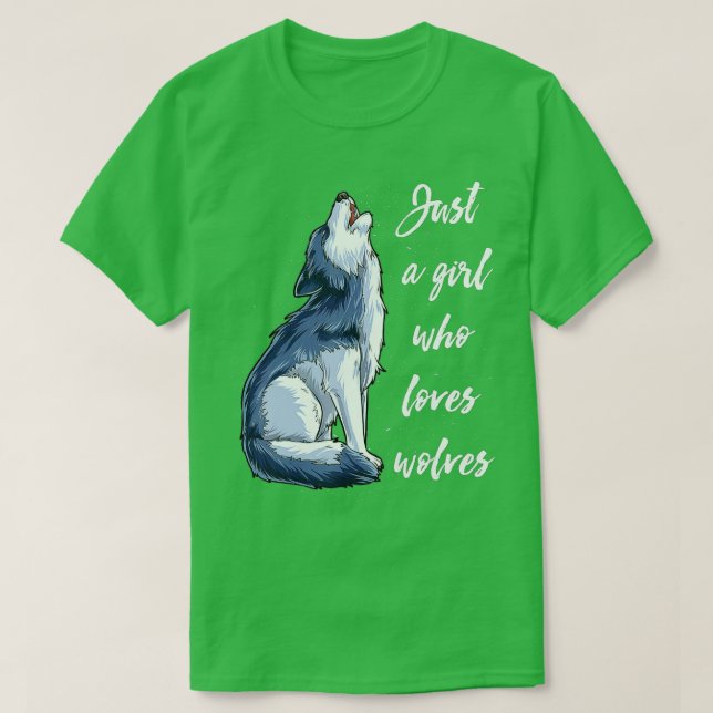 Wolf nur ein Mädchen, die Lieben Wolves Funny Wome T-Shirt (Design vorne)