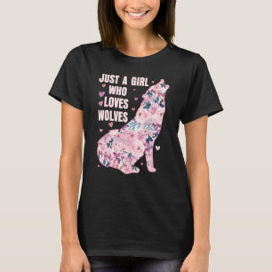 Wolf nur ein Mädchen, die Wölfe Liebe Blume Frauen T-Shirt