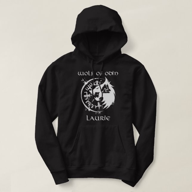 Wolf Of Odin Laurie - Personalized Long Sleeve Hoodie (Design vorne)