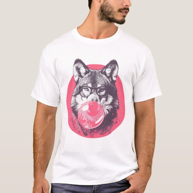 Wolf ohne Brille und Kaugummi T-Shirt (Vorderseite)
